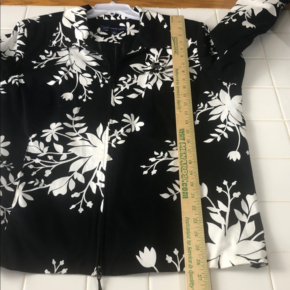 Susan Graver womens 1X Floral Jacket Zip up pockets lined - Picture 7 of 10